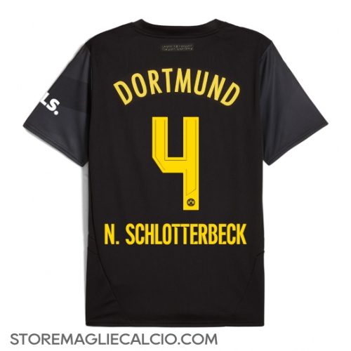 Borussia Dortmund Nico Schlotterbeck #4 Maglia Gara Trasferta Repliche 2024-25 Maniche Corte Borussia Dortmund Nico Schlotterbeck #4 Maglia Gara Trasferta Repliche 2024-25 Maniche Corte